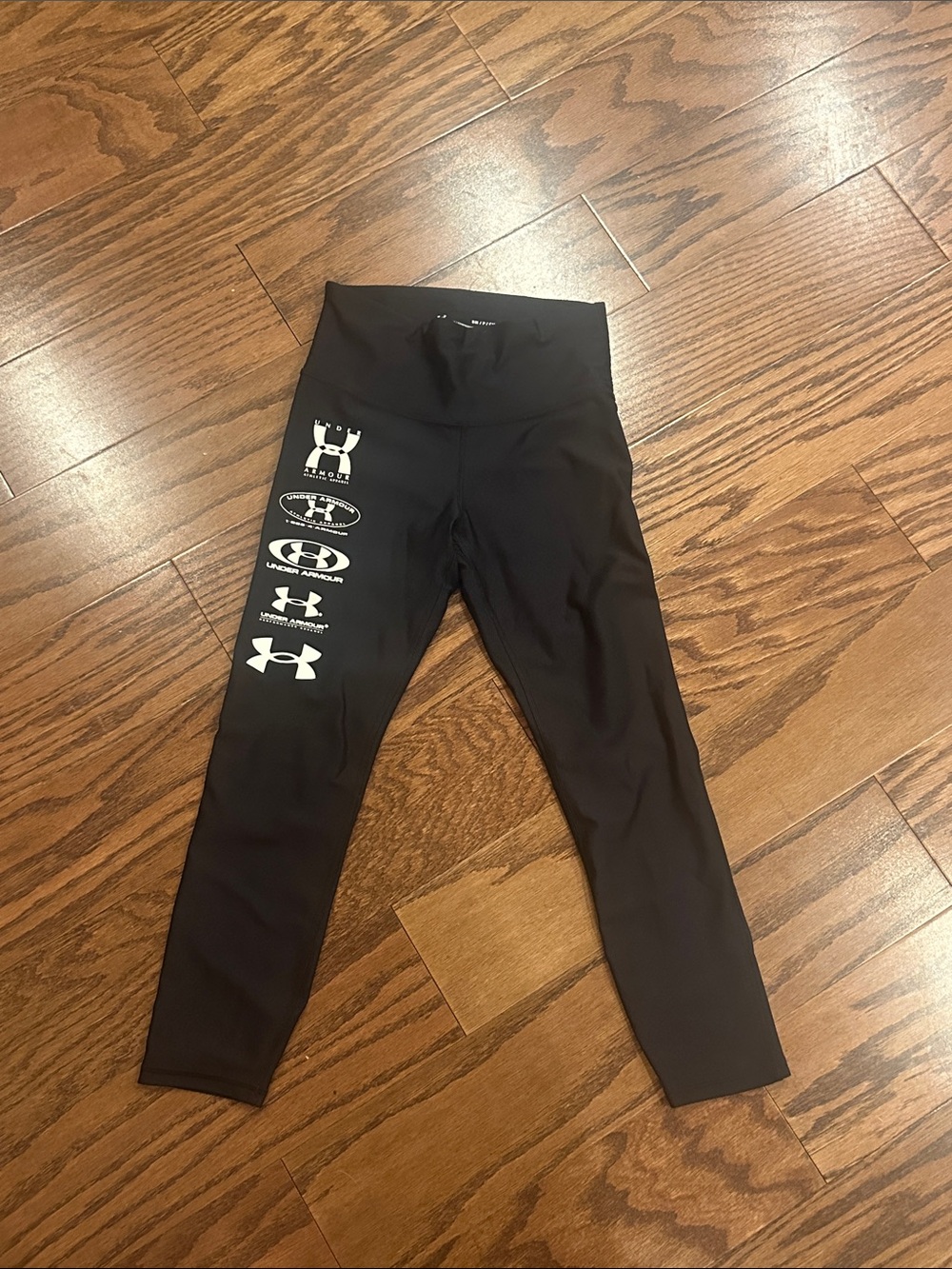 Under Armour Black Girls' Logo-Stacked Athletic Leggings